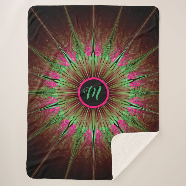 Manta Sherpa Fractal Monograma (Anverso)