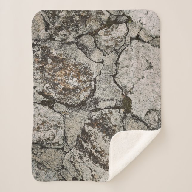 Manta Sherpa Fragmento de piedra negra y gris (Anverso)