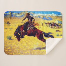 Manta Sherpa Frederic Remington Un Día Frío En El Rancho