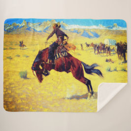 Manta Sherpa Frederic Remington Un Día Frío En El Rancho