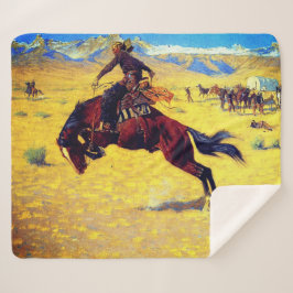 Manta Sherpa Frederic Remington Un Día Frío En El Rango