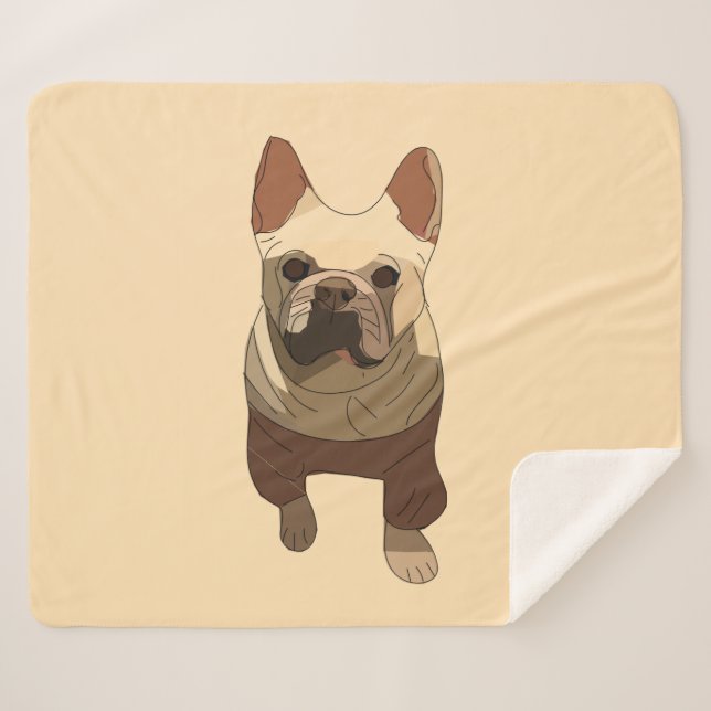 Manta Sherpa French Bulldog, Soft Peach (Anverso (horizontal))