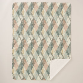 Manta Sherpa French Retro Harlequin Sherpa Blanket