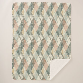 Manta Sherpa French Retro Harlequin Sherpa Blanket