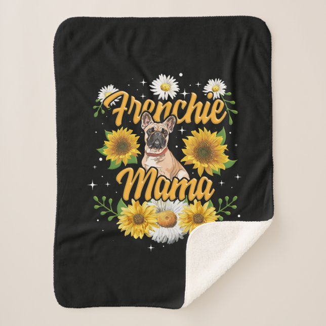 Manta Sherpa Frenchie Mama Bulldog francés Perro Giro (Anverso)
