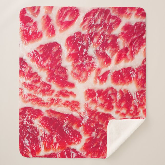 Manta Sherpa Fresh raw beef steak marbled meat texture close up (Anverso)