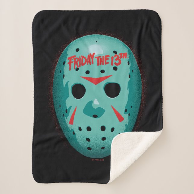 Manta Sherpa Friday the 13th | Blue Hockey Mask Graphic (Anverso)