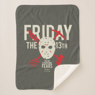 Manta Sherpa Friday the 13th   Weapons Cross Hockey Mask