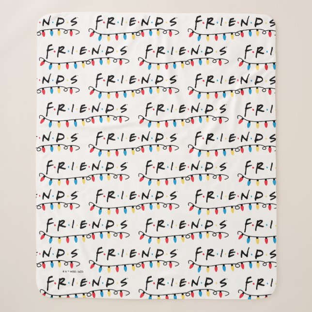 Manta Sherpa FRIENDS™ | Luces de Navidad Logo (Anverso)