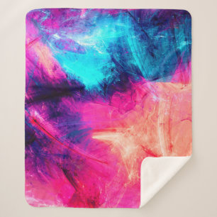 Manta Sherpa Frío multicolor hermoso patrón futurista. Abst