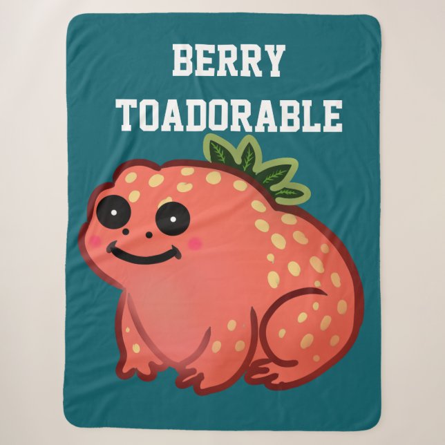 Manta Sherpa Frog Rana de Fresa Toadorable Personalizada  (Anverso)
