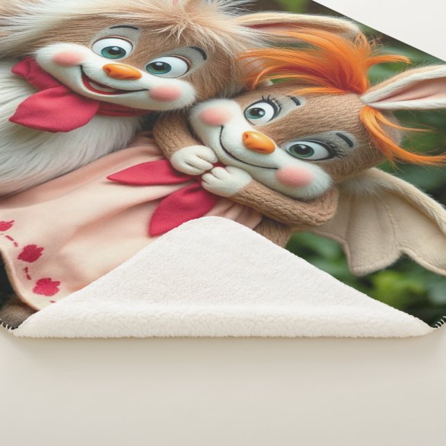 Manta Sherpa „Fröhliche Hasenfreunde im Frühlingsgarten“ (3/4)