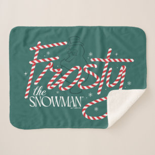 Manta Sherpa Frosty el logo de Snowman Candy Cane