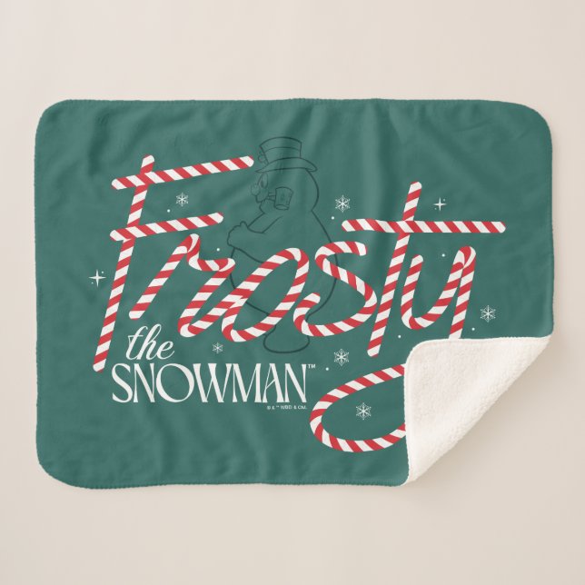 Manta Sherpa Frosty el logo de Snowman Candy Cane (Anverso (horizontal))