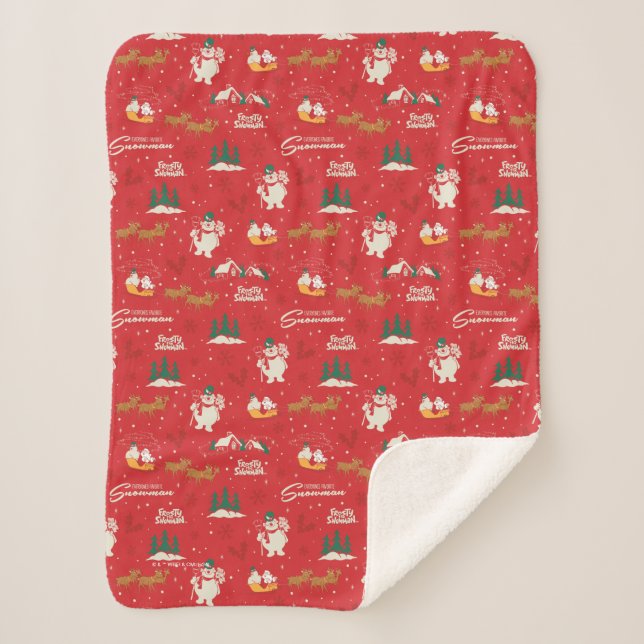 Manta Sherpa Frosty - El patrón favorito de hombres de nieve de (Anverso)