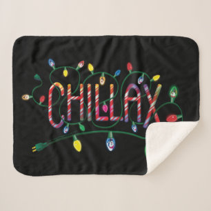Manta Sherpa Frosty the Snowman™   Luces navideñas "Chillax"