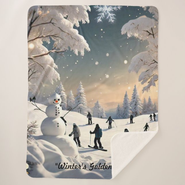 Manta Sherpa "Frozen Lake Serenity" (Anverso)