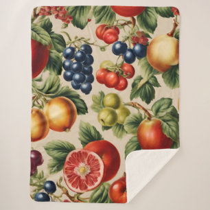 Manta Sherpa Frutas y flores de un jardín italiano de lujo