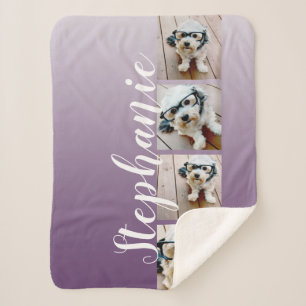 Manta Sherpa Fuente manuscrita Ombre 4 Fotos — PUEDE EDITAR COL