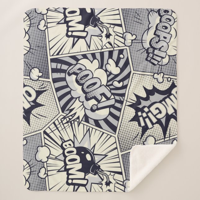 Manta Sherpa Fun gráfico arte cómico habla globos diciendo (Anverso)