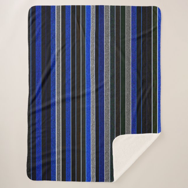 Manta Sherpa Funda azul, negro y grava (Anverso)