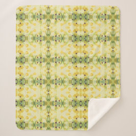 Manta Sherpa Funda de acento morado con verduras y amarillo