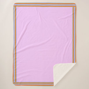 Manta Sherpa Funda de ajuste de arcoiris rosa