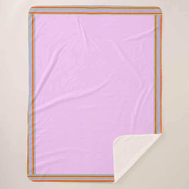 Manta Sherpa Funda de ajuste de arcoiris rosa (Anverso)