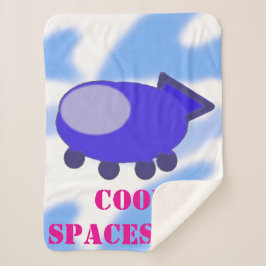 Manta Sherpa Funda Guay Blue Spaceship Fleece
