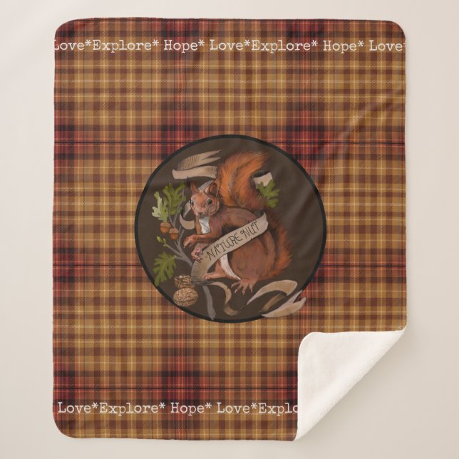 Manta Sherpa Funda Sherpa Squirrel de la Naturaleza (Anverso)