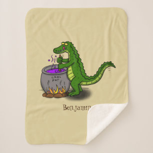 Manta Sherpa Fundido personalizado de cocina de caimanes verdes
