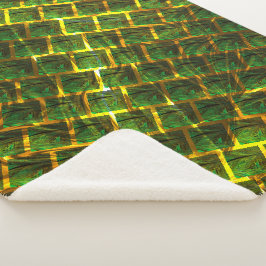 Manta Sherpa ¿Fundo com imagem verde solapa dourada?