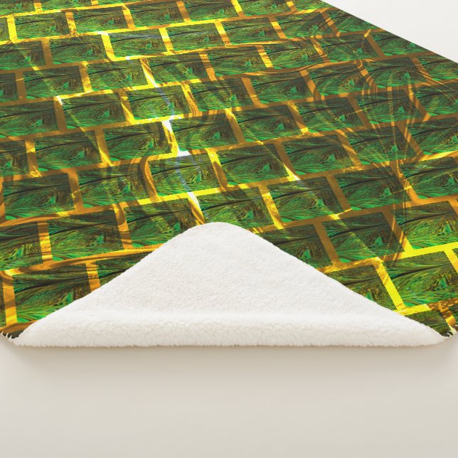 Manta Sherpa ¿Fundo com imagem verde solapa dourada? (3/4)