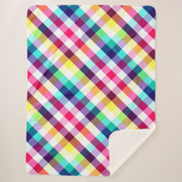 Manta Sherpa Funky Rainbow PlPattern Gran Sherpa Blanket
