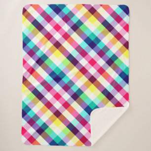 Manta Sherpa Funky Rainbow PlPattern Gran Sherpa Blanket