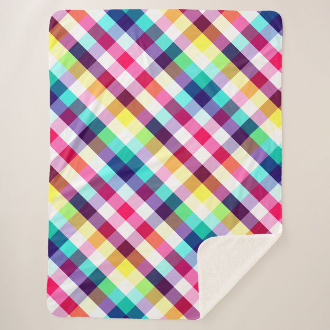 Manta Sherpa Funky Rainbow PlPattern Gran Sherpa Blanket (Anverso)