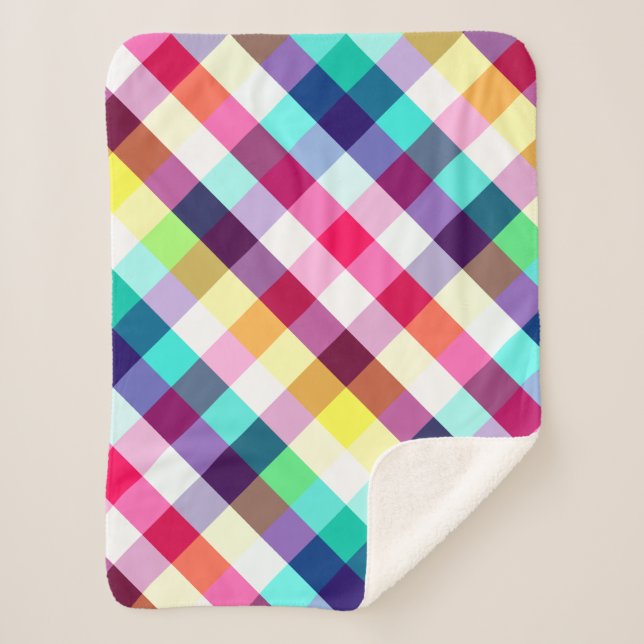 Manta Sherpa Funky Rainbow PlPattern Small Sherpa Blanket (Anverso)