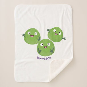 Manta Sherpa Funny Brussels brota personalizado de verduras