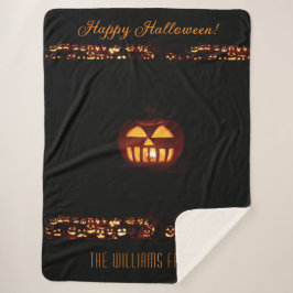 Manta Sherpa Funny Carabineras talladas Jack O'Lantern Hallowee