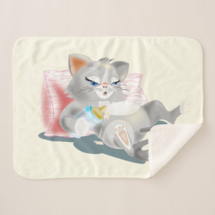 Manta Sherpa Funny Cat Baby Sherpa Blanket