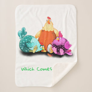 Manta Sherpa Funny Chickens Baby Sherpa Blanket