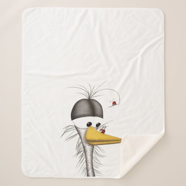 Manta Sherpa Funny Egret Personalizado (Anverso)