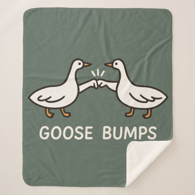 Manta Sherpa Funny Goose Bump Personalizado | Fist Bump Geese A (Anverso)