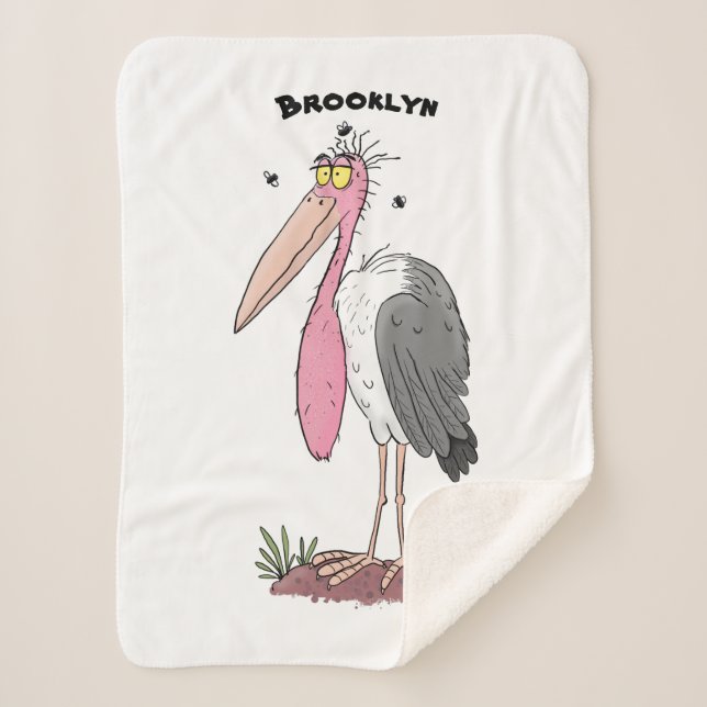 Manta Sherpa Funny marabou stork personalizado (Anverso)