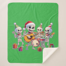Funny Skeleton Band Christmas & New Year – 3D Cart