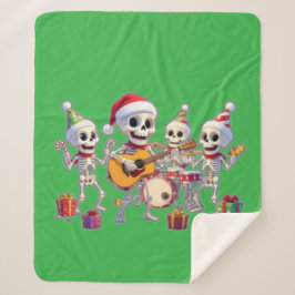 Manta Sherpa Funny Skeleton Band Christmas & New Year – 3D Cart