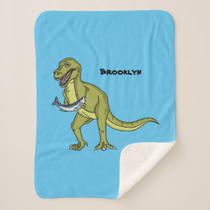 Manta Sherpa Funny T rex dinosaur ilustracion