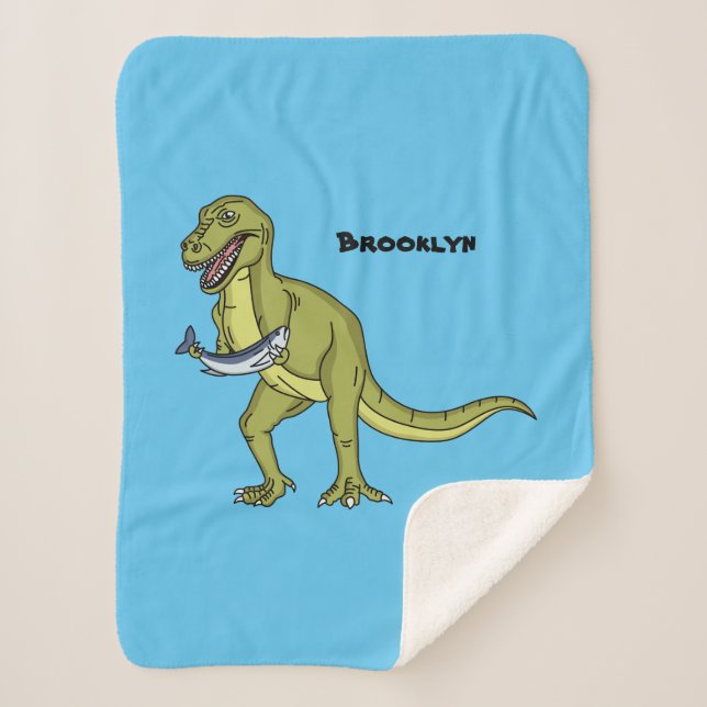 Manta Sherpa Funny T rex dinosaur ilustracion (Anverso)