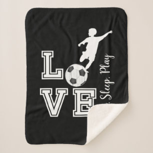 Manta Sherpa Fútbol de amor - Come, duerme, juega - Chico