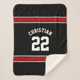 Manta Sherpa Fútbol Personalizado Jersey Novedad Deporte Rojo